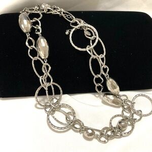 Metal Lia Sophia Silver Tone Circled Necklace